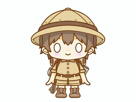 Illustration, boy, expedition, excursion, 