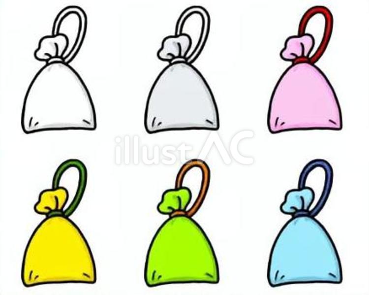 巾着袋 巾着,袋,学用品のイラスト素材