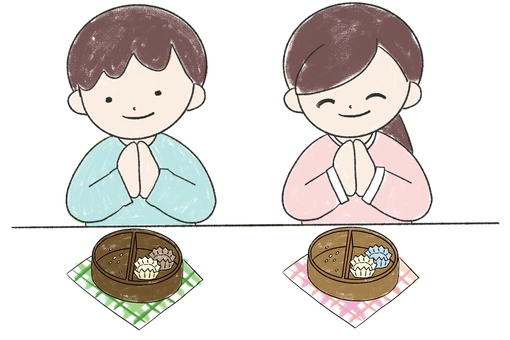 お弁当　ごちそうさま 弁当,ランチ,昼食,ごちそうさま,からっぽ,食後,お弁当箱,食事,人,女のイラスト素材