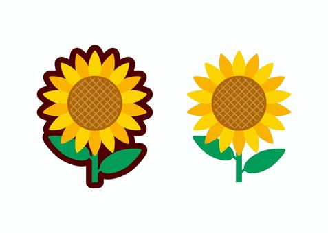 Cute sunflower icon, , JPG, PNG and AI