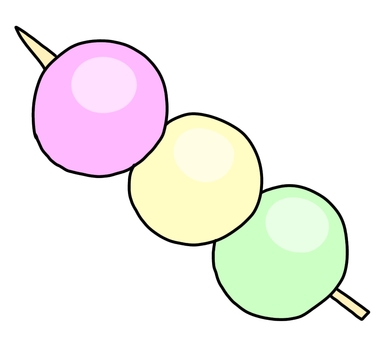 三色団子 団子,食べ物,和菓子,お花見,甘い,おやつ,アイコン,春,手書きのイラスト素材