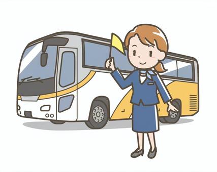 旅行016 バスガイド,バスツアー,観光案内,ツアーガイド,添乗員,旅行,トラベル,旅,バカンス,行楽のイラスト素材