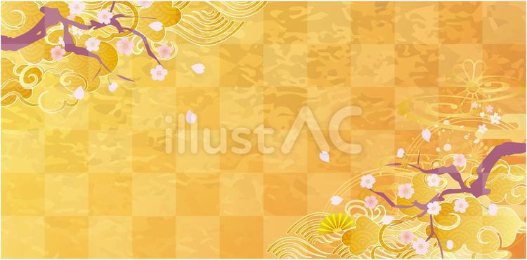 春の桜和風背景 桜,春,花のイラスト素材