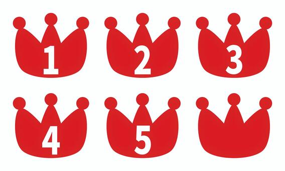 ランキングアイコン 赤 王冠,ランキング,アイコン,一位,二位,三位,順位,順序,優勝,チャンピオンのイラスト素材