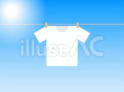 晴れの日に干されたTシャツ・洗濯物