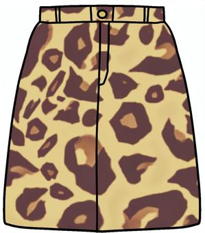 ヒョウ柄スカート ヒョウ柄,スカート,ファッション,レディース,派手のイラスト素材