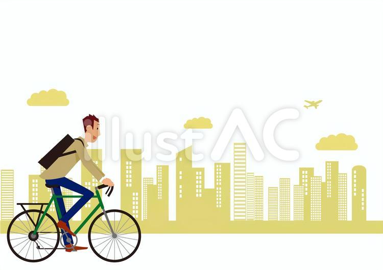 自転車 自転車,自転車通勤,都会のイラスト素材