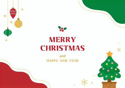 クリスマスツリーとオーナメントの背景01 クリスマス,クリスマスツリー,背景,フレーム,クリスマスオーナメント,オーナメント,冬,12月,枠,飾り枠のイラスト素材
