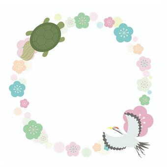 敬老や婚礼などの祝事に使える鶴亀フレーム