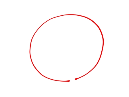 赤ペン風の手書き丸（採点・スタンプ） 丸,正解,透過,赤,フリーハンド,シンプル,フラット,パーツ,テスト,採点のイラスト素材