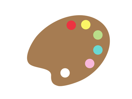 パレットのアイコン パレット,アイコン,絵の具,ポップ,ベタ塗り,ベクターのイラスト素材