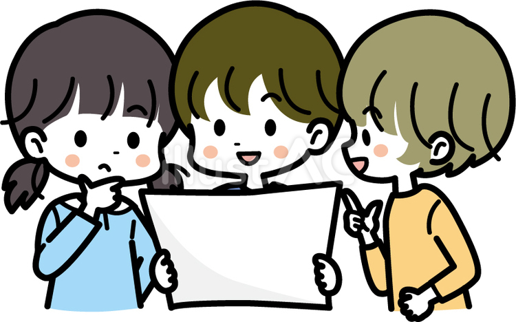 話し合いをする子供たち2 人物,かわいい,子供のイラスト素材