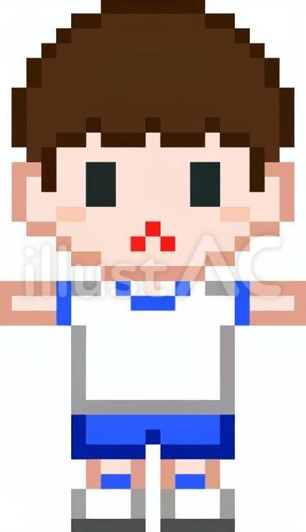 ドット絵の半袖体操着の男の子です。 ドット絵,体操着,シンプルのイラスト素材
