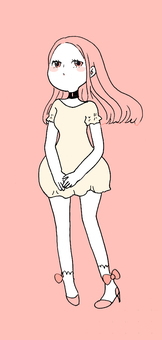 前髪センター分けイラスト No 190 無料イラストなら イラストac