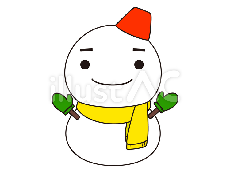 ゆきだるま（ノーマル ゆきだるま,雪だるま,冬のイラスト素材