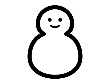 シンプルな雪だるまのアイコン 雪だるま,アイコン,シンプル,モノクロ,天気のイラスト素材