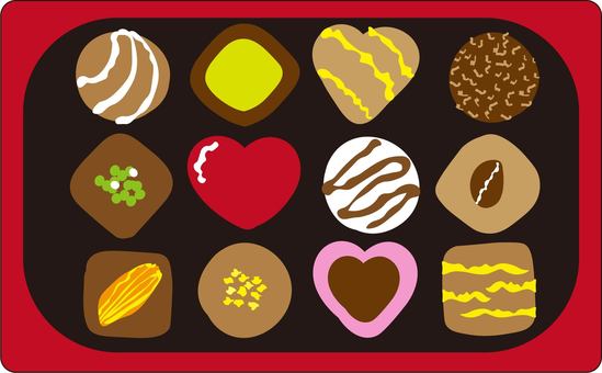 valentine chocolate assortment, , JPG, PNG and AI