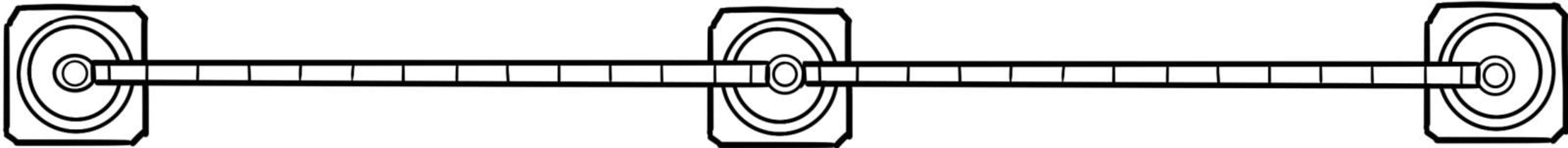 真上から見た三角コーンとポール　線画 三角コーン,ポール,真上,目印,工事,列整理,案内,線画,手描きのイラスト素材