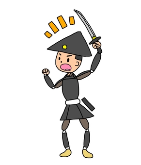 元気な戦国時代の足軽 足軽,侍,武士,鎧武者,戦士,兵士,日本,和風,歴史,日本史のイラスト素材