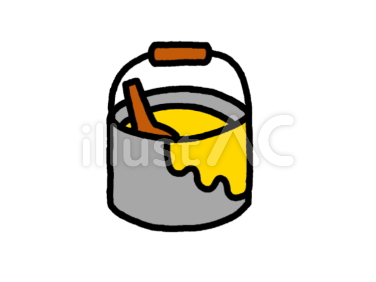 ペンキ　黄 ペイント,ペンキ,お絵描きのイラスト素材