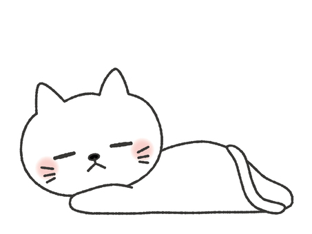 倒れる猫 猫,倒れる,バタン,ぐったり,疲労,過労,ショック,気絶,疲れる,体調不良のイラスト素材