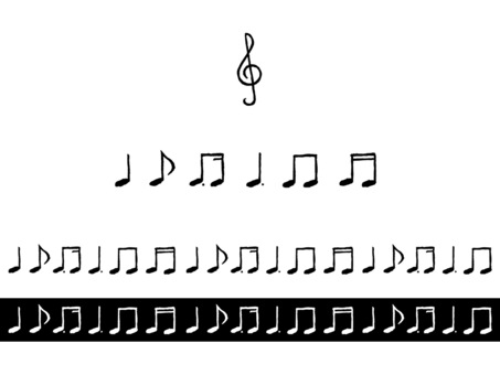 Musical notes (hand drawn) monochrome, , JPG and PNG