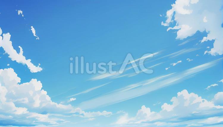 澄み渡る青空に広がる、白い雲の世界の壁紙 空,青空,雲のイラスト素材