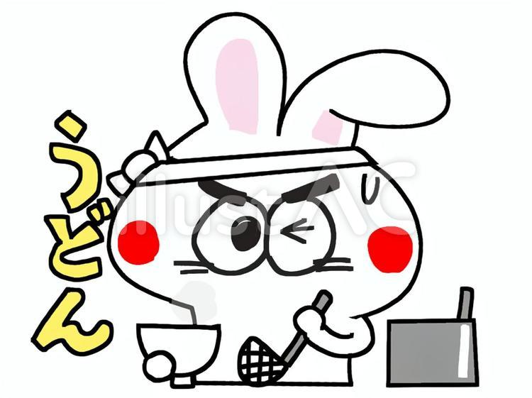 ウサギ　うどん屋さん　職業　仕事 うさぎ,うどん屋さん,仕事のイラスト素材