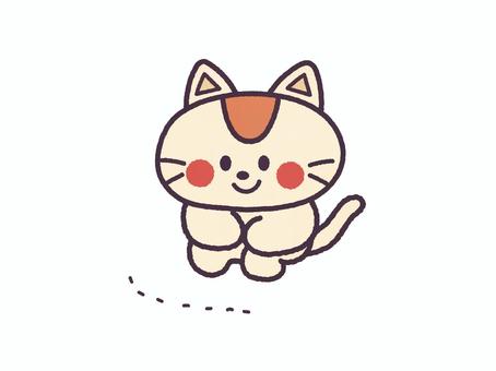 アリの観察をするネコさんの手描きイラスト アリ,観察,研究,眺める,猫,動物,ペット,ゆるい,ほんわか,ポップのイラスト素材