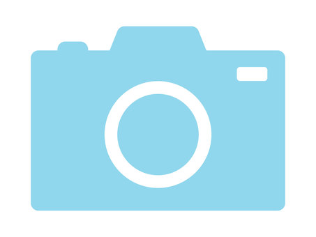 カメラのアイコン（水色） カメラ,アイコン,写真,撮影,機器,デジカメ,撮る,写す,一眼レフ,デジタルカメラのイラスト素材