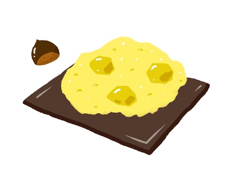 栗きんとん 栗きんとん,食べ物,おせち,栗,正月,元日,皿,黄色,料理,冬のイラスト素材