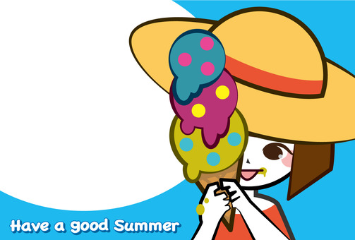 Summer greeting 1, straw hat, summer, greeting card, JPG, PNG and EPS