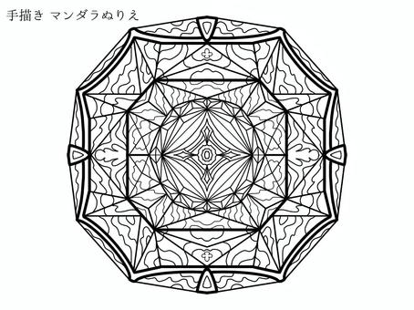 手描きマンダラ2 手描きマンダラ2 マンダラ,曼荼羅,手描き,ぬりえ,細かい,模様のイラスト素材