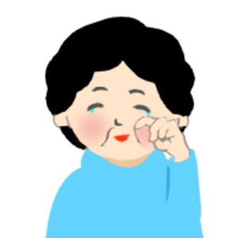 嬉し泣き 嬉し泣き,うれしい,おばあちゃん,かわいい,シンプルのイラスト素材