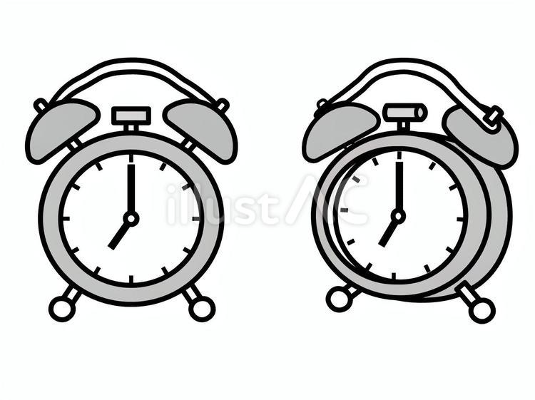 目覚まし時計（正面と斜めセット） 目覚まし時計,時計,目覚ましのイラスト素材