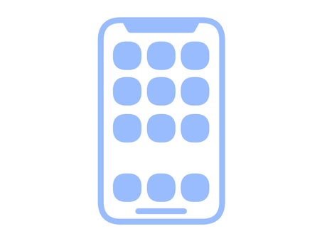 シンプルスマホアイコン３（ブルー） スマホ,機器,uiアイコン,シンプル,ブルーのイラスト素材