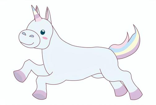 ゆめかわ風ユニコーンぽい馬のカード ユニコーン,ゆめかわ,馬,午年,はがきのイラスト素材