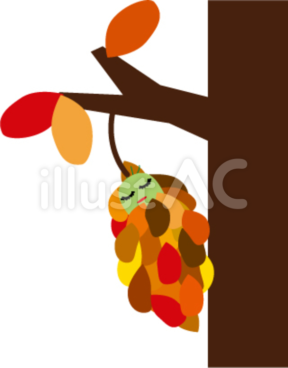 秋だねぇ~ 葉っぱ,紅葉,冬支度のイラスト素材