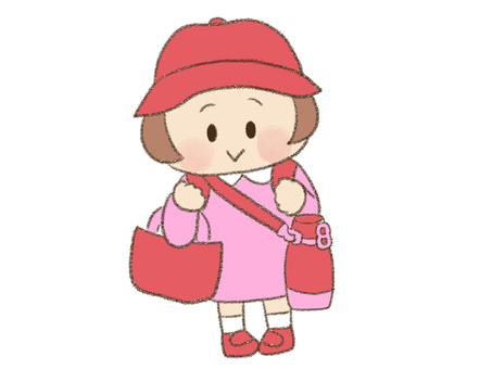 荷物をもつ女の子