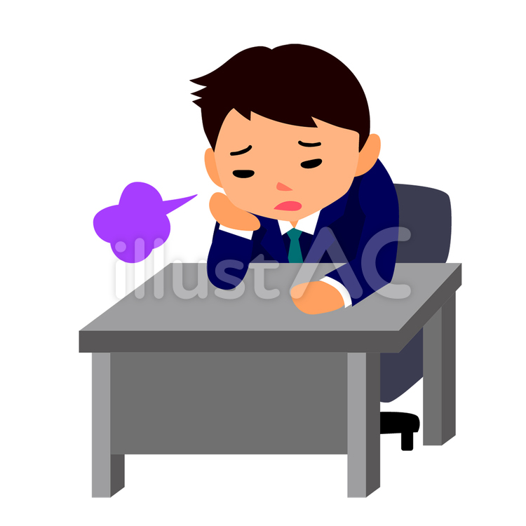 五月病　男性 五月病,男性,会社員のイラスト素材
