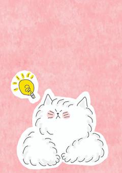 ひらめくねこちゃん かわいい,アイデア,ひらめく,思いつく,思い出す,電球,光,光る,ねこ,どうぶつのイラスト素材