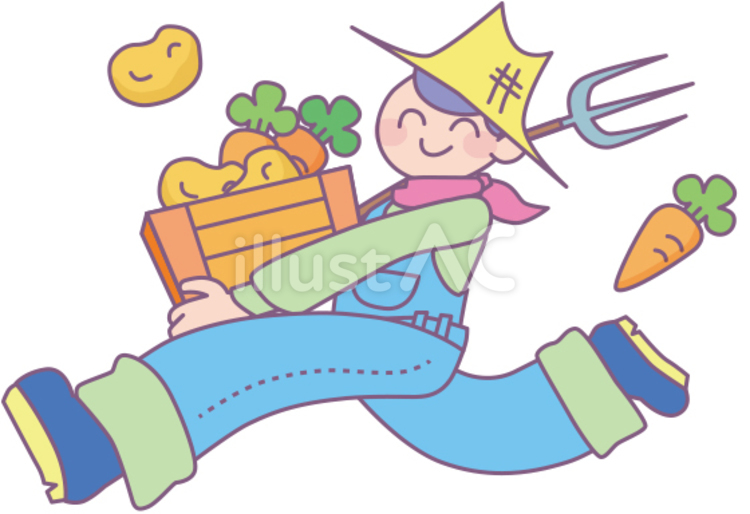 働く農家 農家,野菜,働くのイラスト素材