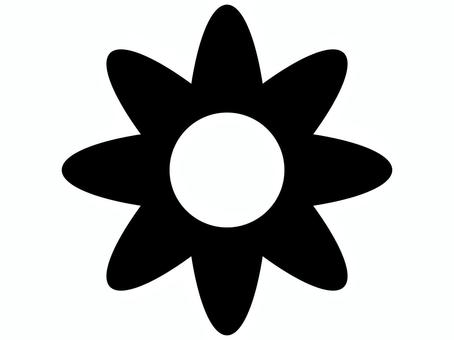 お花のシルエット 花,植物,自然,シルエット,黒,モノクロ,シンプル,かわいい,単品,単体のイラスト素材
