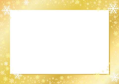 背景915 背景,フレーム,雪の結晶,結晶,冬,冷たい,寒い,かわいい,きれい,金のイラスト素材
