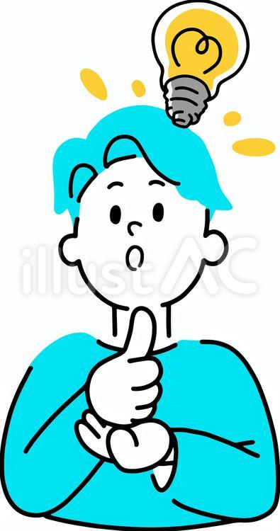 ひらめく男性 発見,ひらめく,効率的のイラスト素材