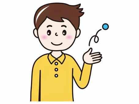 30代男性(どうぞ） 人物,男性,パパ,案内人,どうぞ,こちらですのイラスト素材