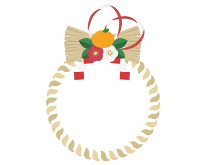 しめ縄のフレーム しめ縄,フレーム,正月,お正月,枠,飾り枠,タイトル,見出し,飾り,アイテムのイラスト素材