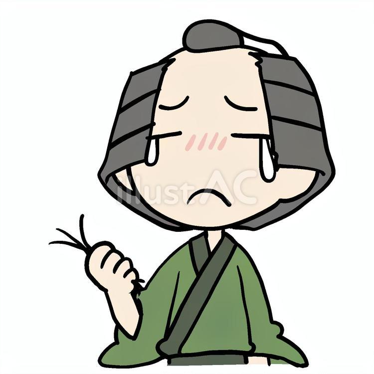 毛と悲しむ町民 町民,毛,悲しいのイラスト素材