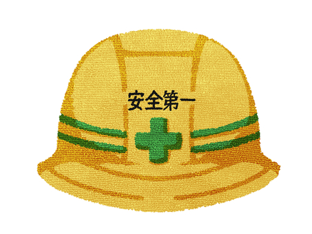 ワッペン風テクスチャ黄色い安全ヘルメット ヘルメット,工事,防災グッズ,アイコン,安全,現場,作業員,労働者,マーク,シルエットのイラスト素材