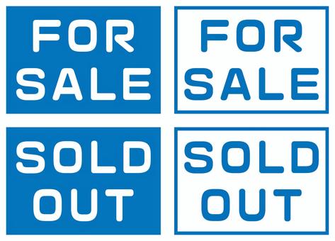 FOR SALEとSOLD OUT 青 sale,sold,out,ラベル,タグ,販売,ポップ,プロモーション,おすすめ,注目のイラスト素材
